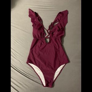 Cupshe medium maroon one piece suit
